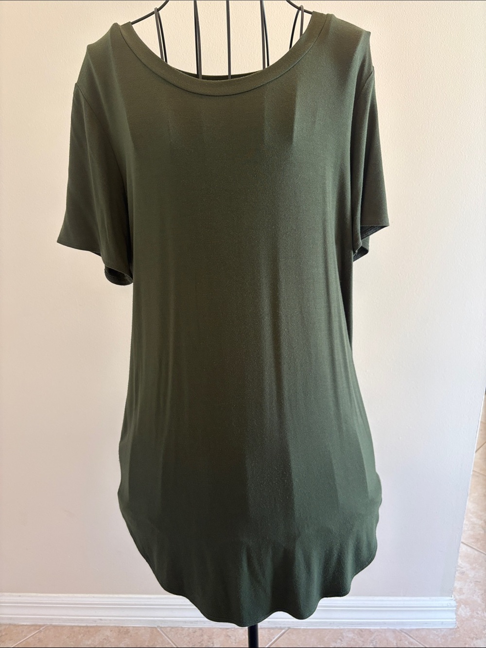 Classic Olive Green Women’s Short Sleeve Top